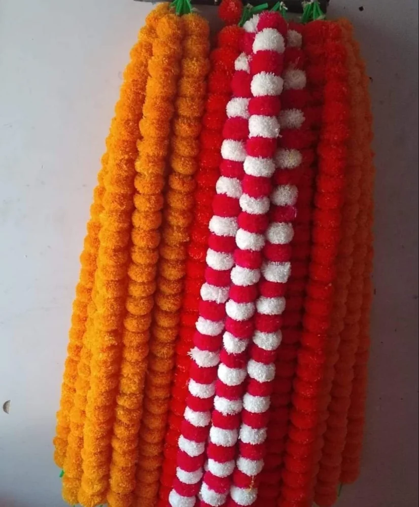 Pink Marigold Flower Garland